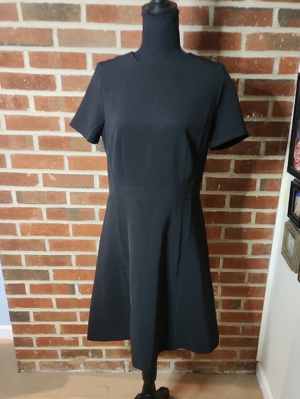 Ann Taylor Black Short-Sleeve A-Line Dress Size 6